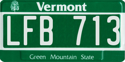 VT license plate LFB713