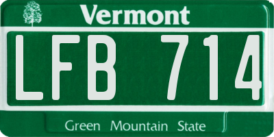 VT license plate LFB714