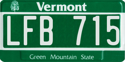 VT license plate LFB715