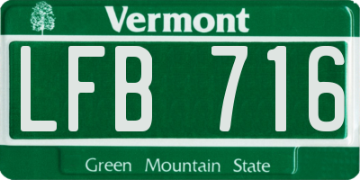 VT license plate LFB716
