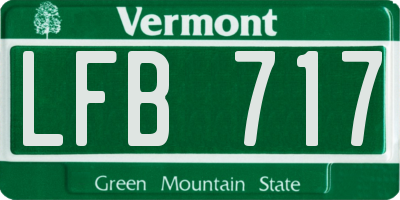 VT license plate LFB717