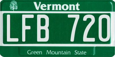 VT license plate LFB720