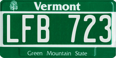 VT license plate LFB723