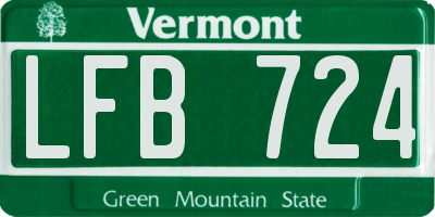 VT license plate LFB724