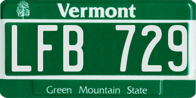 VT license plate LFB729