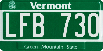 VT license plate LFB730