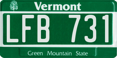 VT license plate LFB731