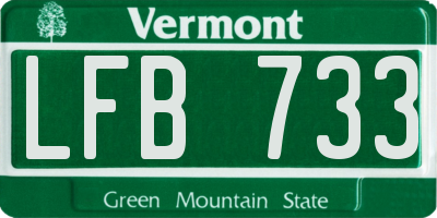 VT license plate LFB733