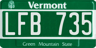 VT license plate LFB735