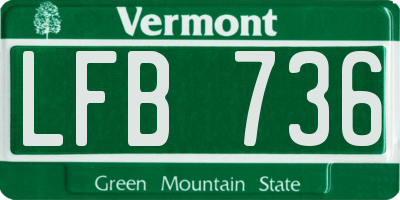 VT license plate LFB736