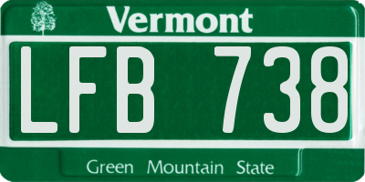 VT license plate LFB738