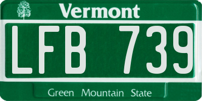 VT license plate LFB739
