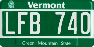 VT license plate LFB740