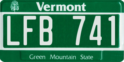 VT license plate LFB741