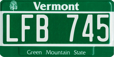 VT license plate LFB745