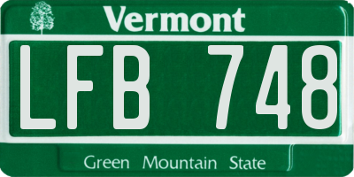 VT license plate LFB748