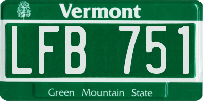 VT license plate LFB751