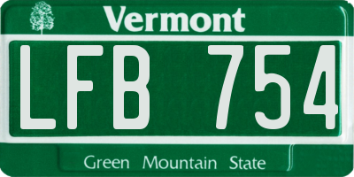 VT license plate LFB754