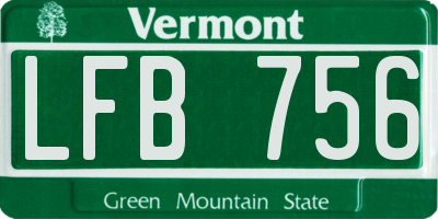 VT license plate LFB756