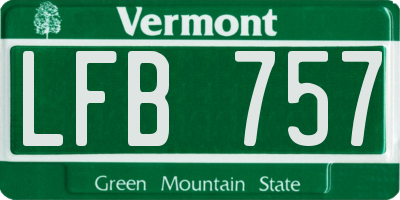 VT license plate LFB757