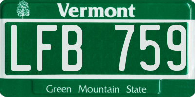 VT license plate LFB759