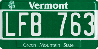 VT license plate LFB763
