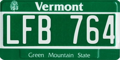 VT license plate LFB764