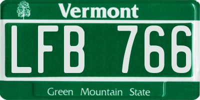 VT license plate LFB766