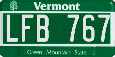 VT license plate LFB767