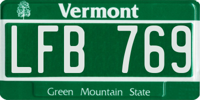 VT license plate LFB769