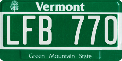 VT license plate LFB770
