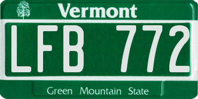 VT license plate LFB772