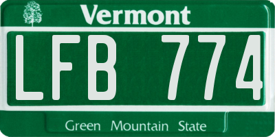 VT license plate LFB774
