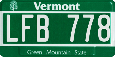 VT license plate LFB778