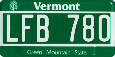 VT license plate LFB780