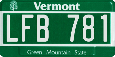 VT license plate LFB781