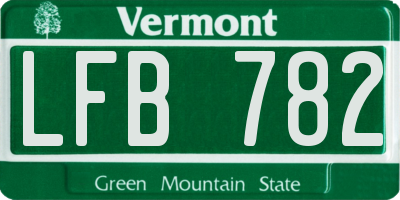 VT license plate LFB782