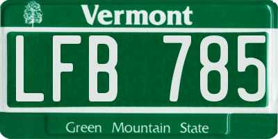 VT license plate LFB785