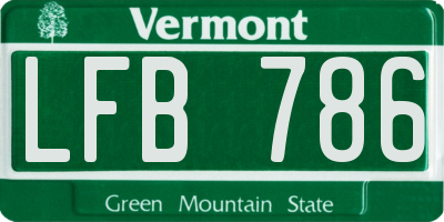 VT license plate LFB786