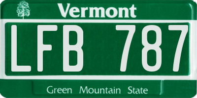 VT license plate LFB787