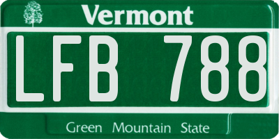 VT license plate LFB788