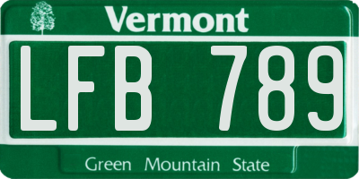 VT license plate LFB789