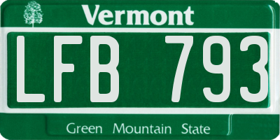 VT license plate LFB793