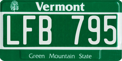 VT license plate LFB795
