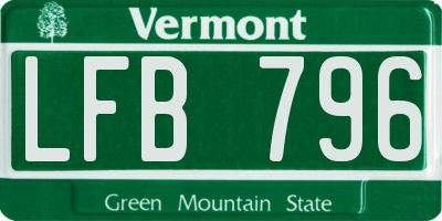 VT license plate LFB796
