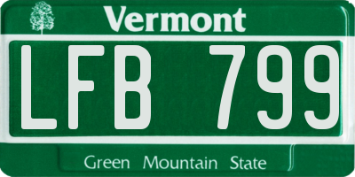VT license plate LFB799