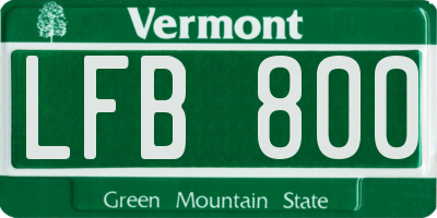 VT license plate LFB800