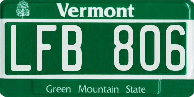 VT license plate LFB806
