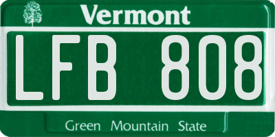 VT license plate LFB808