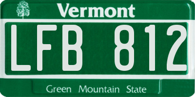 VT license plate LFB812